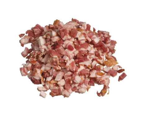Kjøtt bacon røkt terning frys