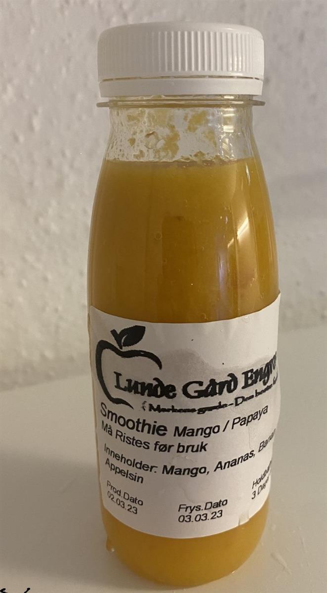 Smoothie gul (mango, papaya) 0,25L
